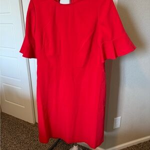 LOFT Scarlet Flutter Sleeve Midi Dress